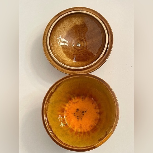 Vintage California Originals #140 Pottery Covered Dish Leaf Retro Design 8" x 8" - Picture 2 of 7